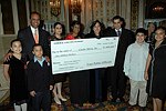 Donation check  at the Casita Maria  70th. Anniversary Fiesta  at the Plaza Hotel  on October 19, 2004 in Manhattan, N.Y. photo by Rob Rich copyright 2004 516-676-3939  robwayne1@aol.com