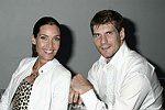Carol Alt and Alexei Yashin  at the Lloyd Klein Fashion show at  Bryant Park in Manhattan, N.Y. on September 11, 2004.photo by Rob Rich copyright 2004<br>516-676-3939<br>robwayne1@aol.com