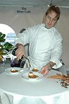 Brad Steelman from the River Cafe  at the Peconic Bay Winery 3rd. Annual Thanksgiving Barrell Tasting on 11-21-04 in Cutchogue, N.Y., honoring Larry Forgione and benefitting the NYIT Culinary Arts Program.<br>photo by Rob Rich copyright 2004 516-676-3939 robwayne1@aol.com
