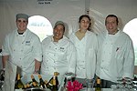 Adam Mattina(NYIT), Brenda Kyum(NYIT), Jessica and Michael Ross from &quotFiddleheads&quot  at the Peconic Bay Winery 3rd. Annual Thanksgiving Barrell Tasting on 11-21-04 in Cutchogue, N.Y., honoring Larry Forgione and benefitting the NYIT Culinary Arts Program.<br>photo by Rob Rich copyright 2004 516-676-3939 robwayne1@aol.com