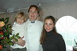 Alex and Brad Steelman, with Sophia Safos   at the Peconic Bay Winery 3rd. Annual Thanksgiving Barrell Tasting on 11-21-04 in Cutchogue, N.Y., honoring Larry Forgione and benefitting the NYIT Culinary Arts Program.<br>photo by Rob Rich copyright 2004 516-676-3939 robwayne1@aol.com