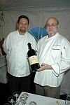 Michael Meehan and Larry Forgione  at the Peconic Bay Winery 3rd. Annual Thanksgiving Barrell Tasting on 11-21-04 in Cutchogue, N.Y., honoring Larry Forgione and benefitting the NYIT Culinary Arts Program.<br>photo by Rob Rich copyright 2004 516-676-3939 robwayne1@aol.com