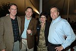 Charlie Hargrave, Paul Lowerre, Cynthia Caprise, and  Matt Gillies  at the Peconic Bay Winery 3rd. Annual Thanksgiving Barrell Tasting on 11-21-04 in Cutchogue, N.Y., honoring Larry Forgione and benefitting the NYIT Culinary Arts Program.<br>photo by Rob Rich copyright 2004 516-676-3939 robwayne1@aol.com