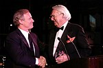 Presenter Ian Schrager and Honoree Richard Meier at the Pratt Legends Scholarship Benefit Gala Dinner at the Rainbow Room on 5-25-04<br>photo by Rob Rich copyright 2004<br>516-676-3939<br>robwayne1@aol.com